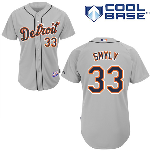 Drew Smyly #33 Youth Baseball Jersey-Detroit Tigers Authentic Road Gray Cool Base MLB Jersey